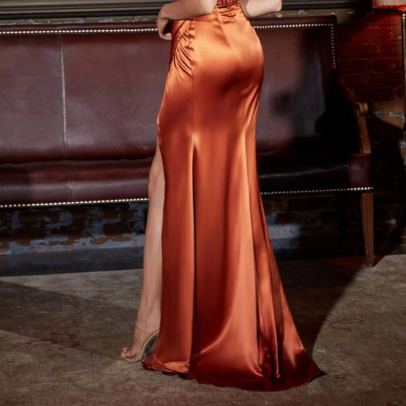 GREENERY color PROM PARTY EVENING GATHERED SATIN CORSET DRESS LONG GOWN CD231 - Picture 6 of 8